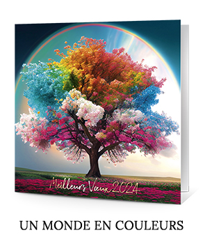 Carte de voeux arbre couleur